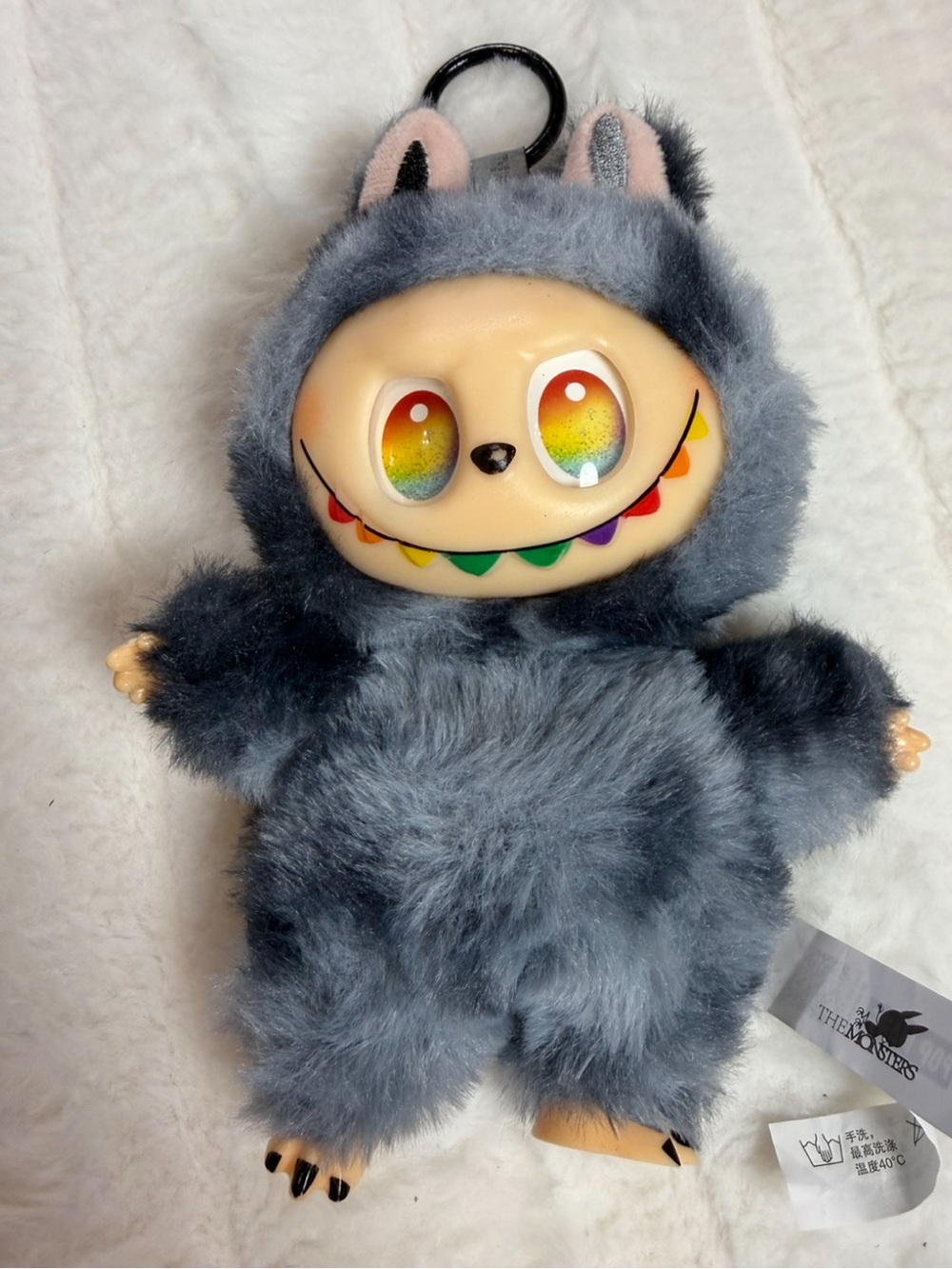 THE MONSTERS Gray Wolf Plush Keychain Tagged POP MART Unverified